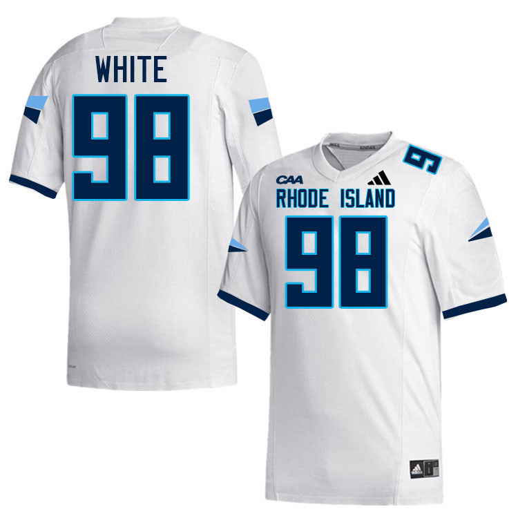 Rhode Island Rams #98 Garth White College Football Jerseys,Uniforms-White